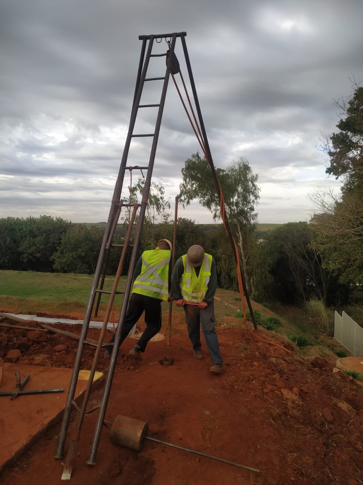 Sondagem SPT em execução - Sondabras